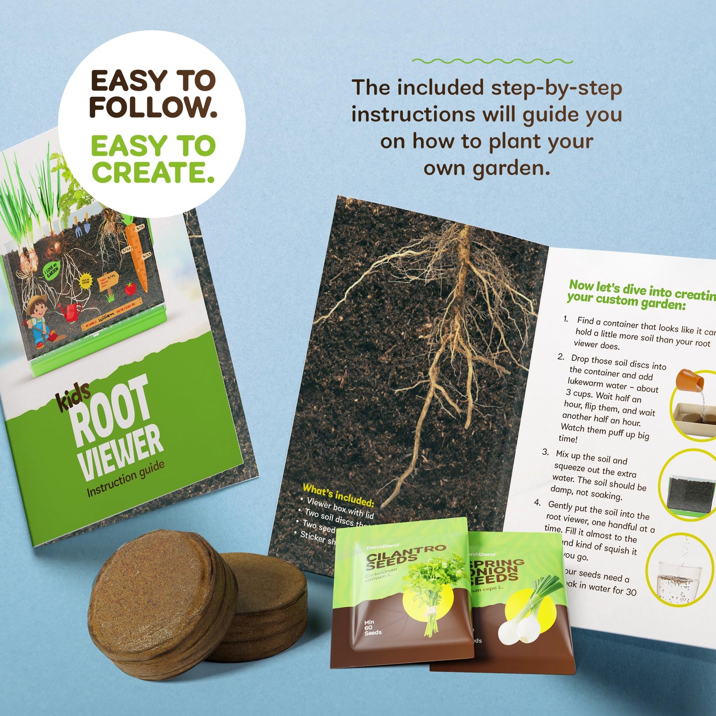 Kids educational biology toy showing the measurement scale used to record underground root expansion