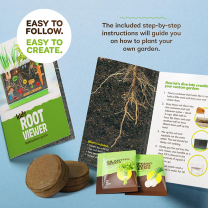 Kids educational biology toy showing the measurement scale used to record underground root expansion