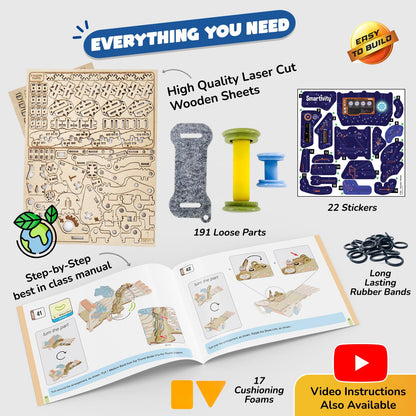 Child assembling the Smartivity mechanical hand toy without glue or tools