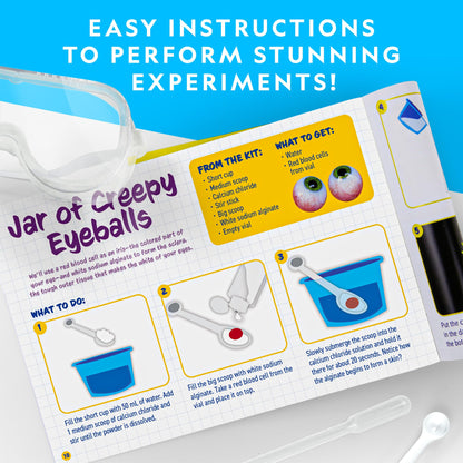 Vomiting test tube and chemical reaction experiments completed using the STEM chemistry set