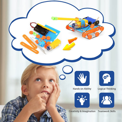 Obstacle avoidance robot model built from plastic and electronic parts included in the set