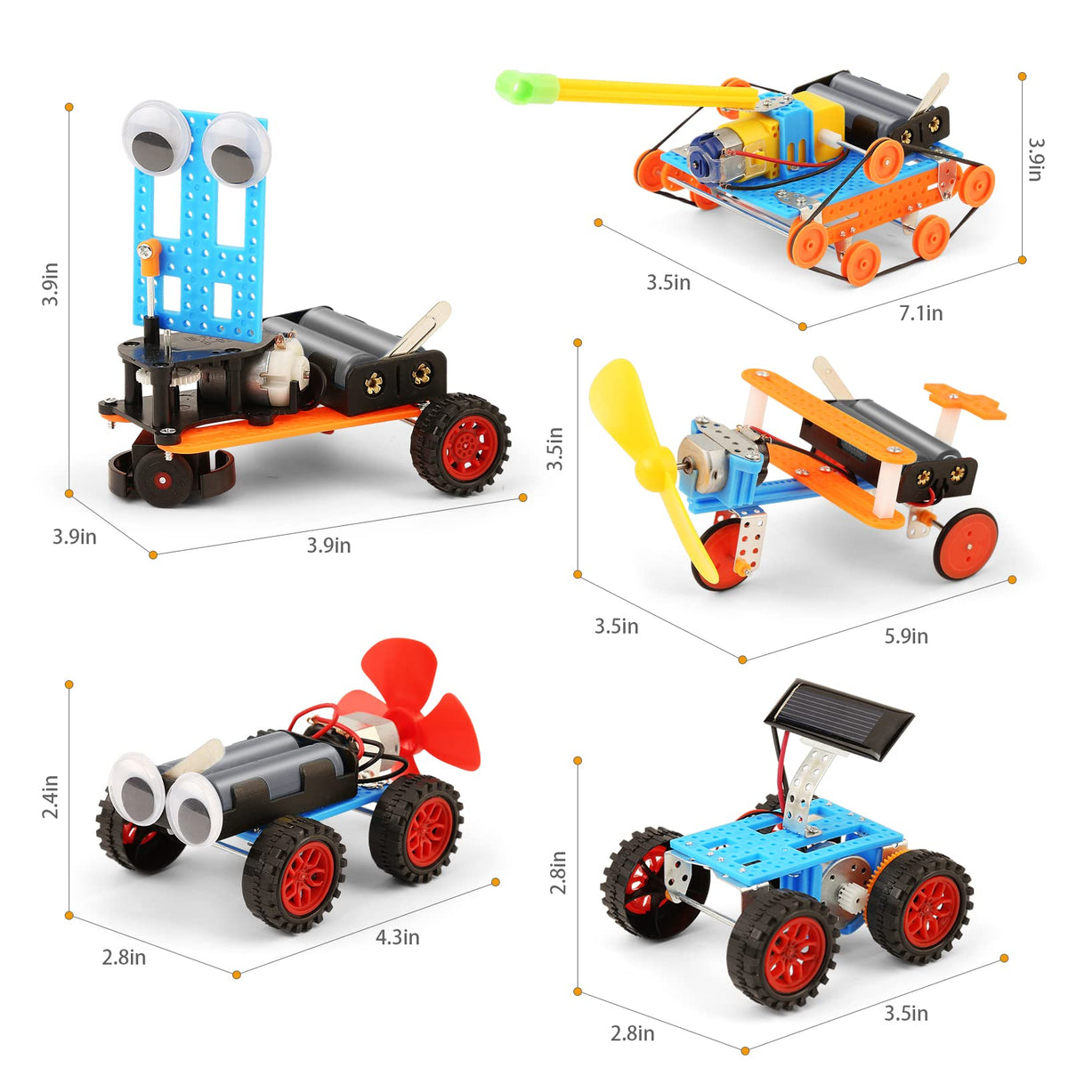 Mechanical transmission tank toy with gears and battery compartment fully assembled by kids