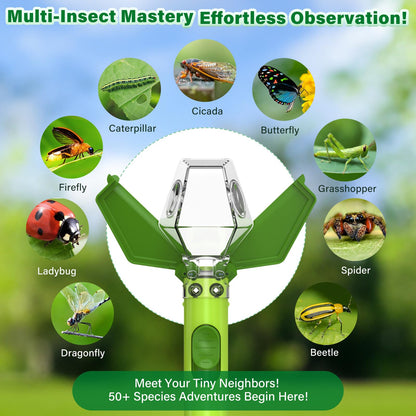 LEUOA bug catcher being used outdoors in a backyard garden setting