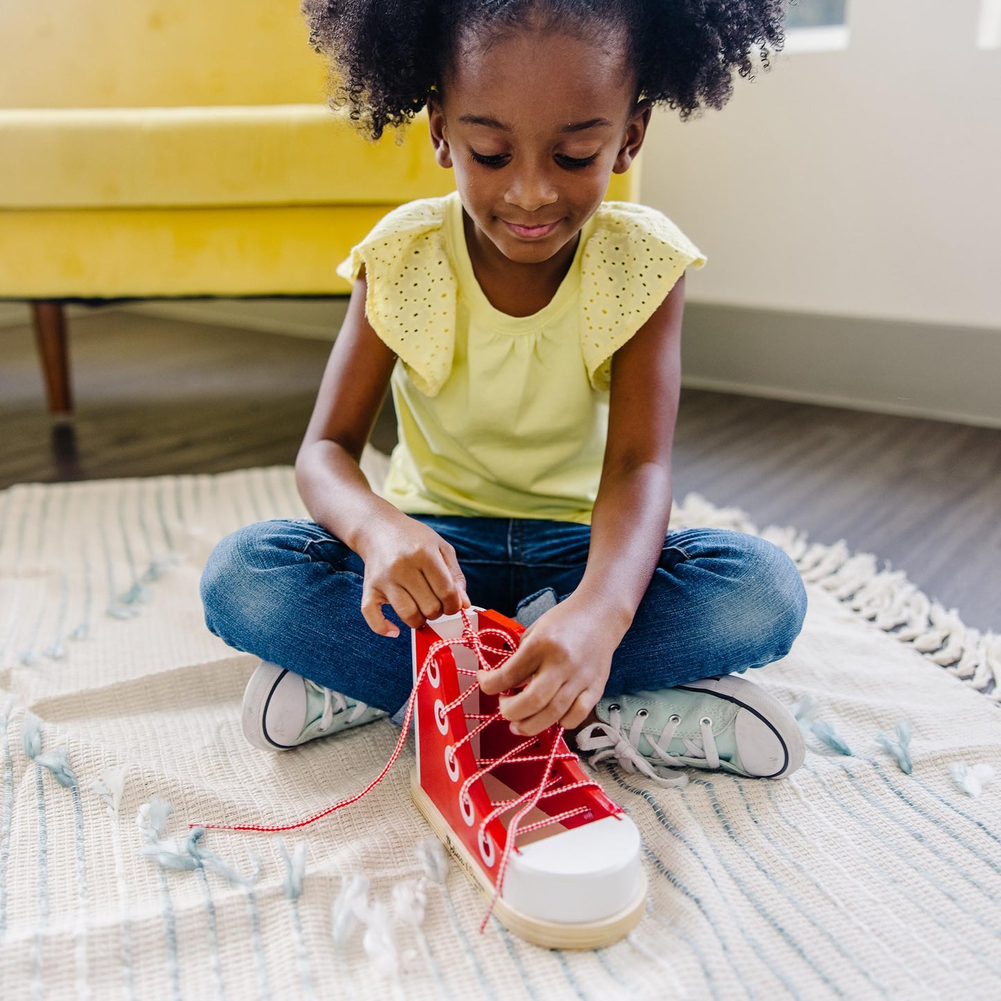 Screen free learning toy for toddlers practicing fine motor skills