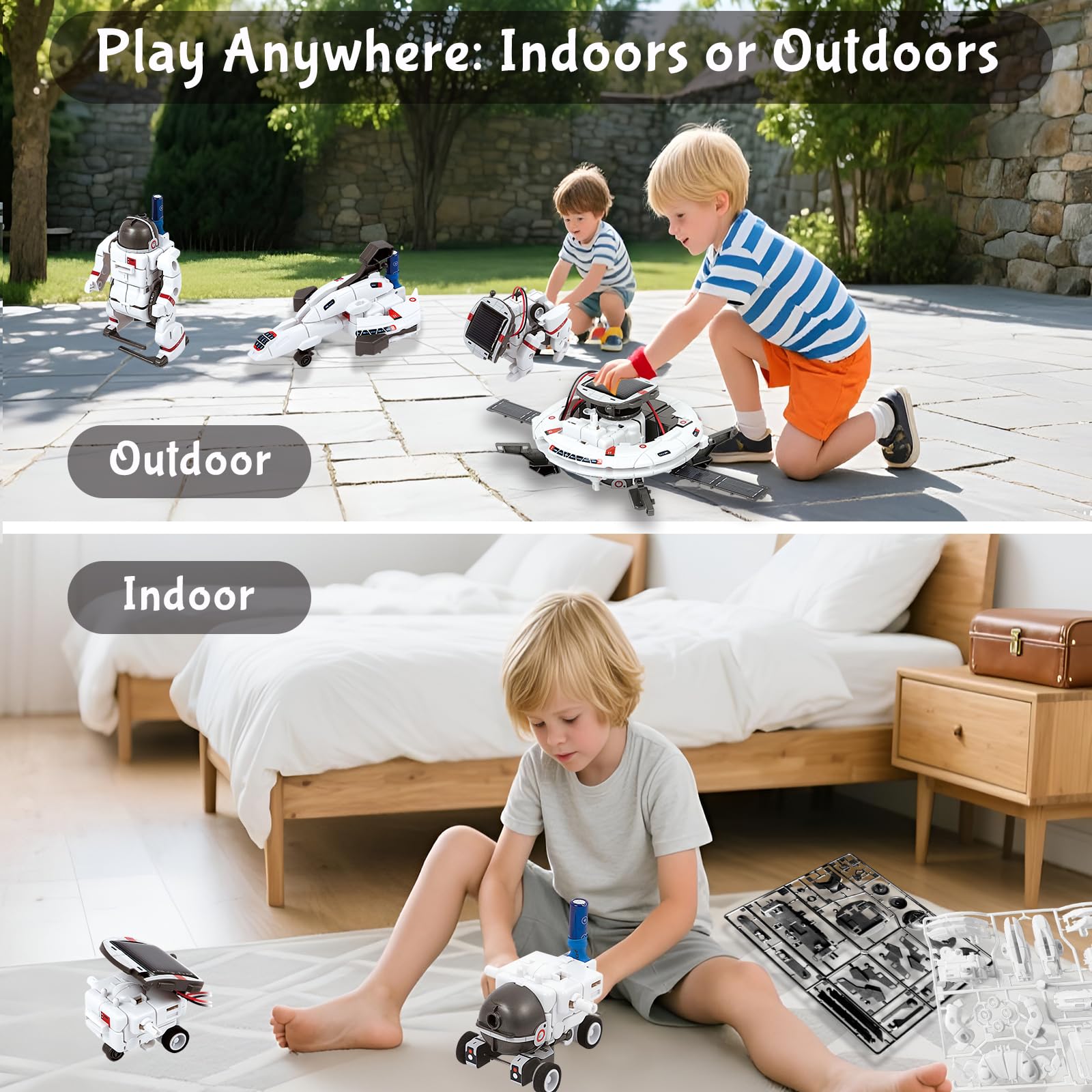 Detailed step by step user manual showing instructions for building the space rover