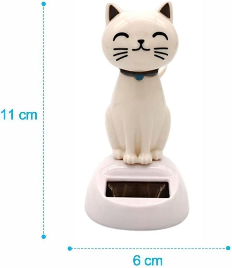 YuanHolumid solar shaking cat desktop decoration showing the built in solar panel base