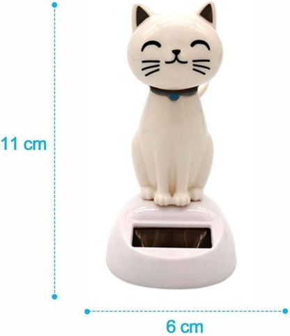 YuanHolumid solar shaking cat desktop decoration showing the built in solar panel base