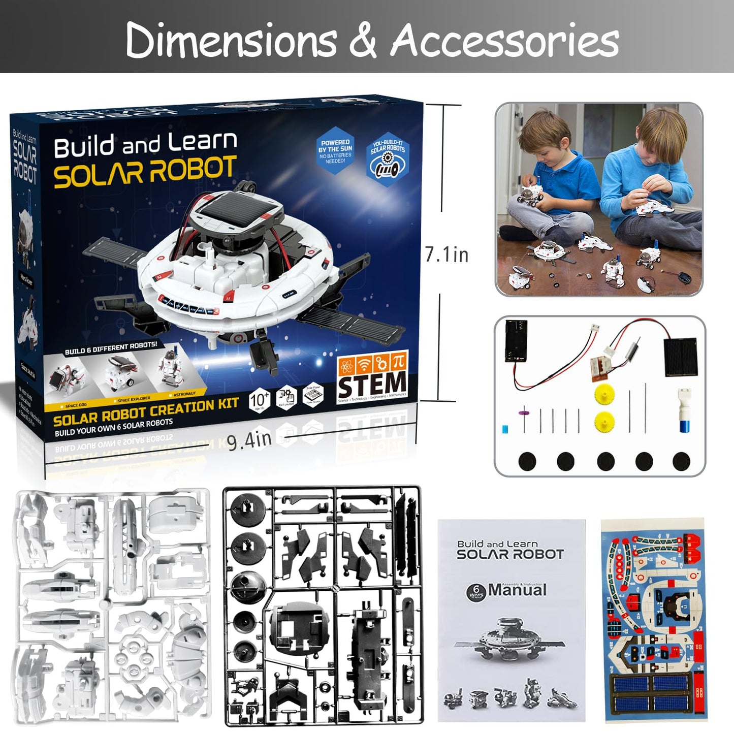 Children building the space station robot model together for collaborative STEM learning