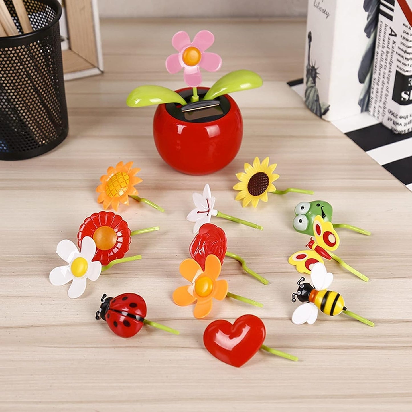 Eco friendly battery free dancing flower pot companion for daily commuting