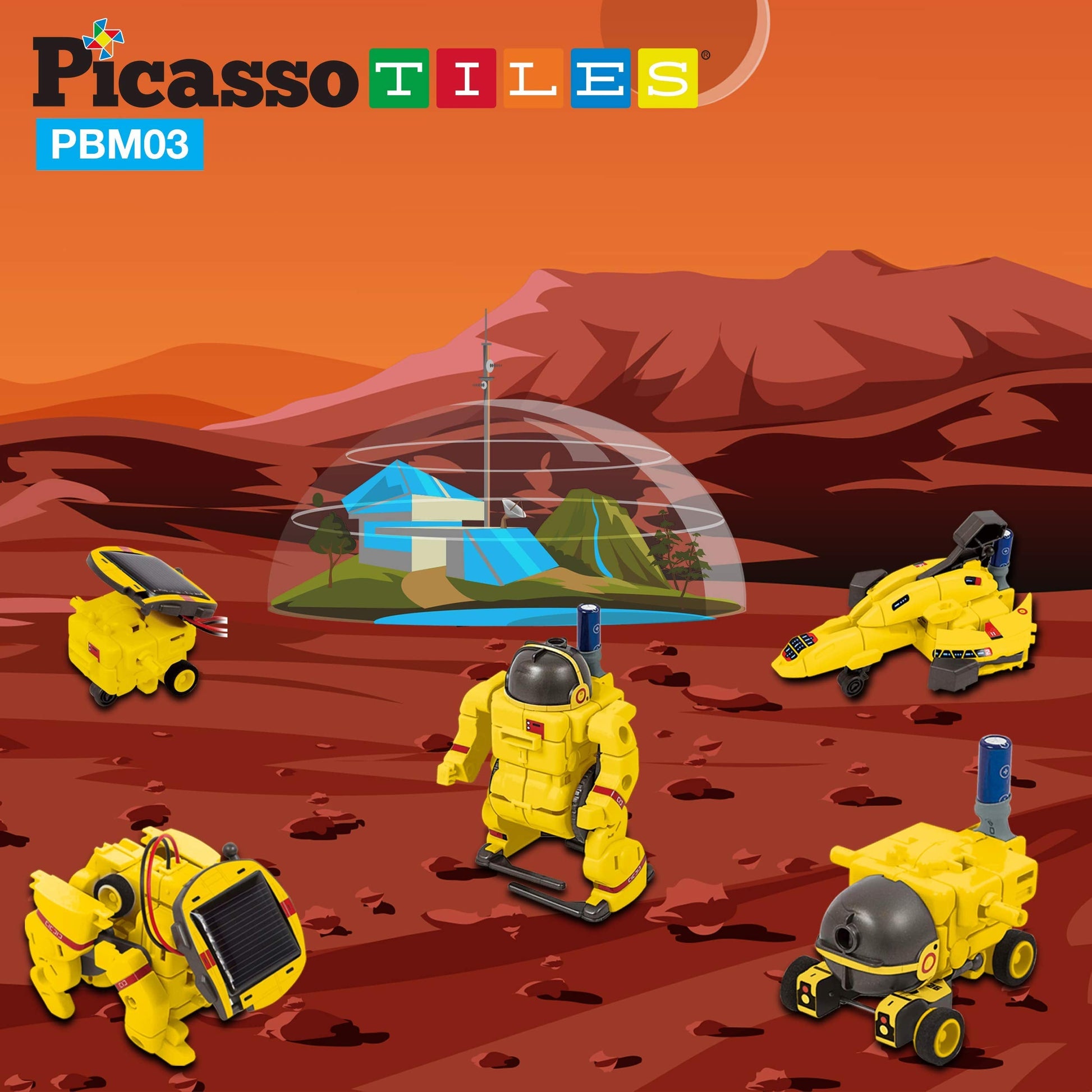 Detailed step by step instruction manual layout for the PicassoTiles STEM toy