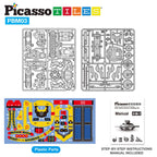 Eco friendly battery free solar power engineering kit pieces spread out for assembly