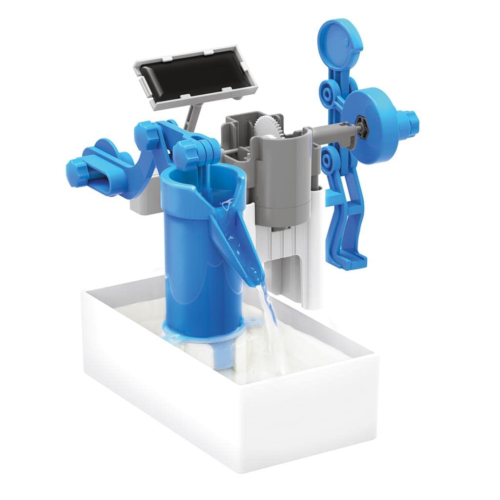 Children assembling the DIY hybrid solar power water pumping system from 4M Green Science