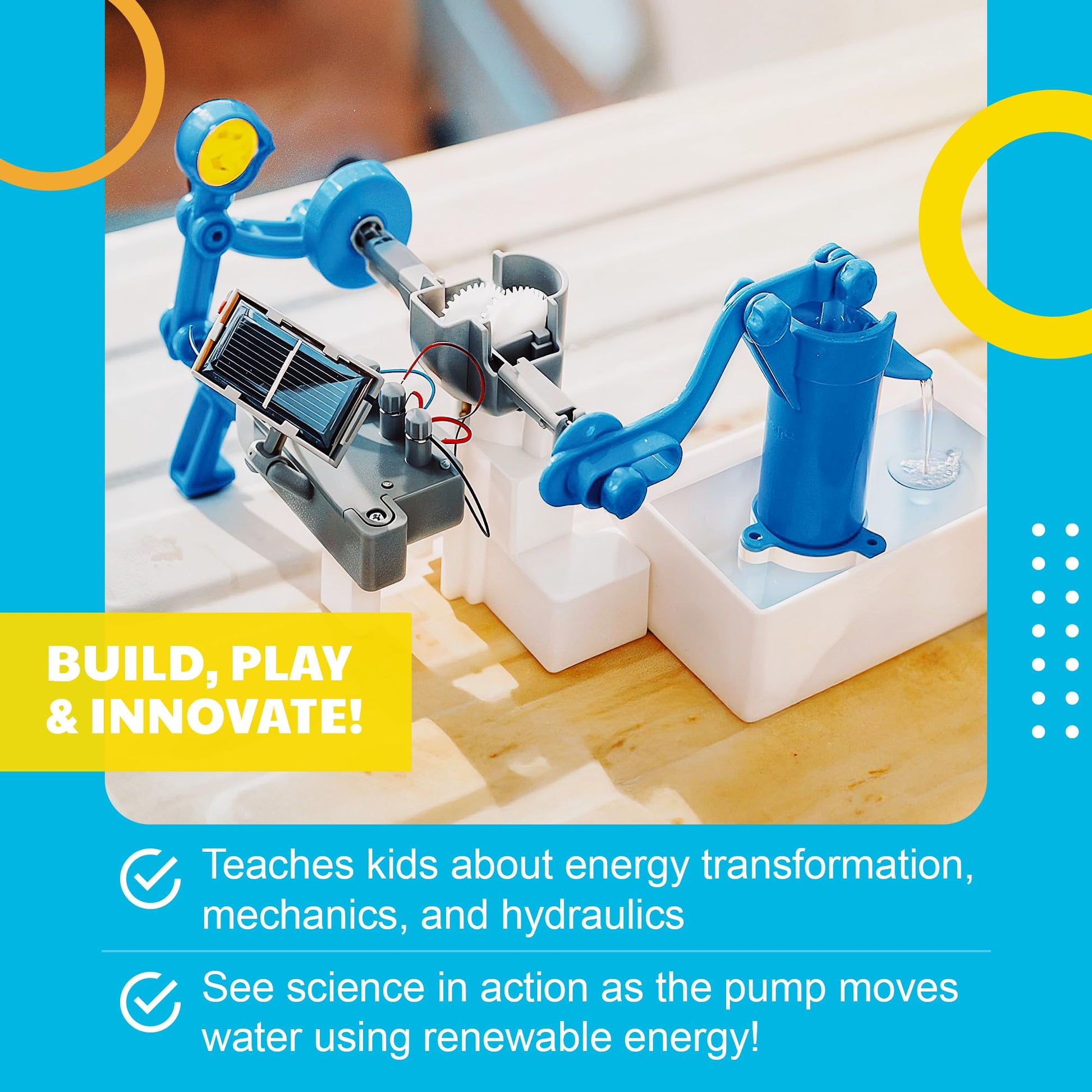 4M Green Science educational toy kit showing the product operating indoors using battery power source