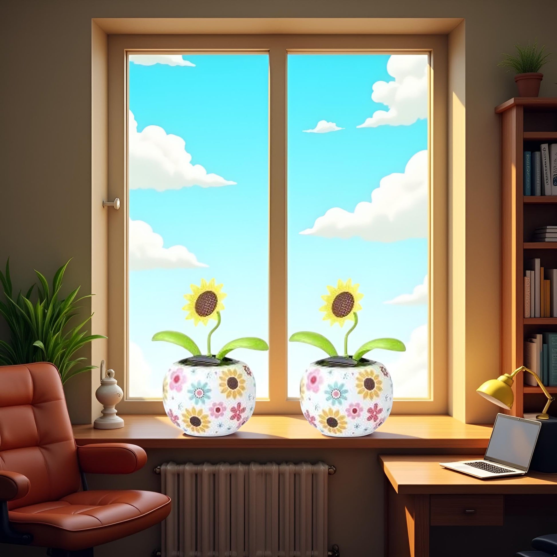 Xinjincang plastic solar powered swinging flower decorations for home and automotive styling