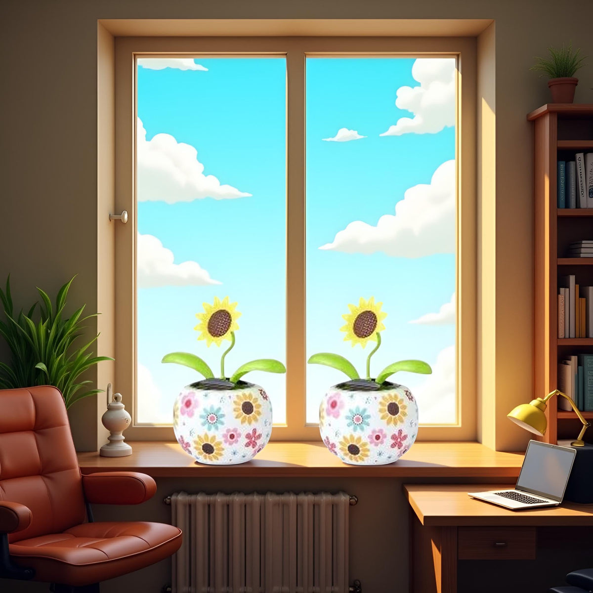 Xinjincang plastic solar powered swinging flower decorations for home and automotive styling