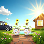 Compact animated solar power kits featuring decorative dancing sunflowers for stress relief