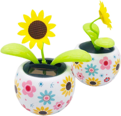 JJLFresheners flip flap solar flower showing compact base dimensions for office desk