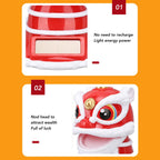 Jerliflyer authentic ABS material red dancing lion ornament close up view