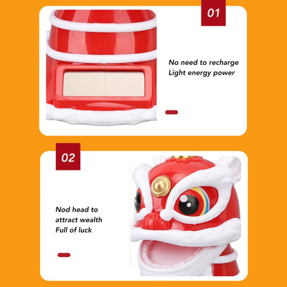 Jerliflyer authentic ABS material red dancing lion ornament close up view