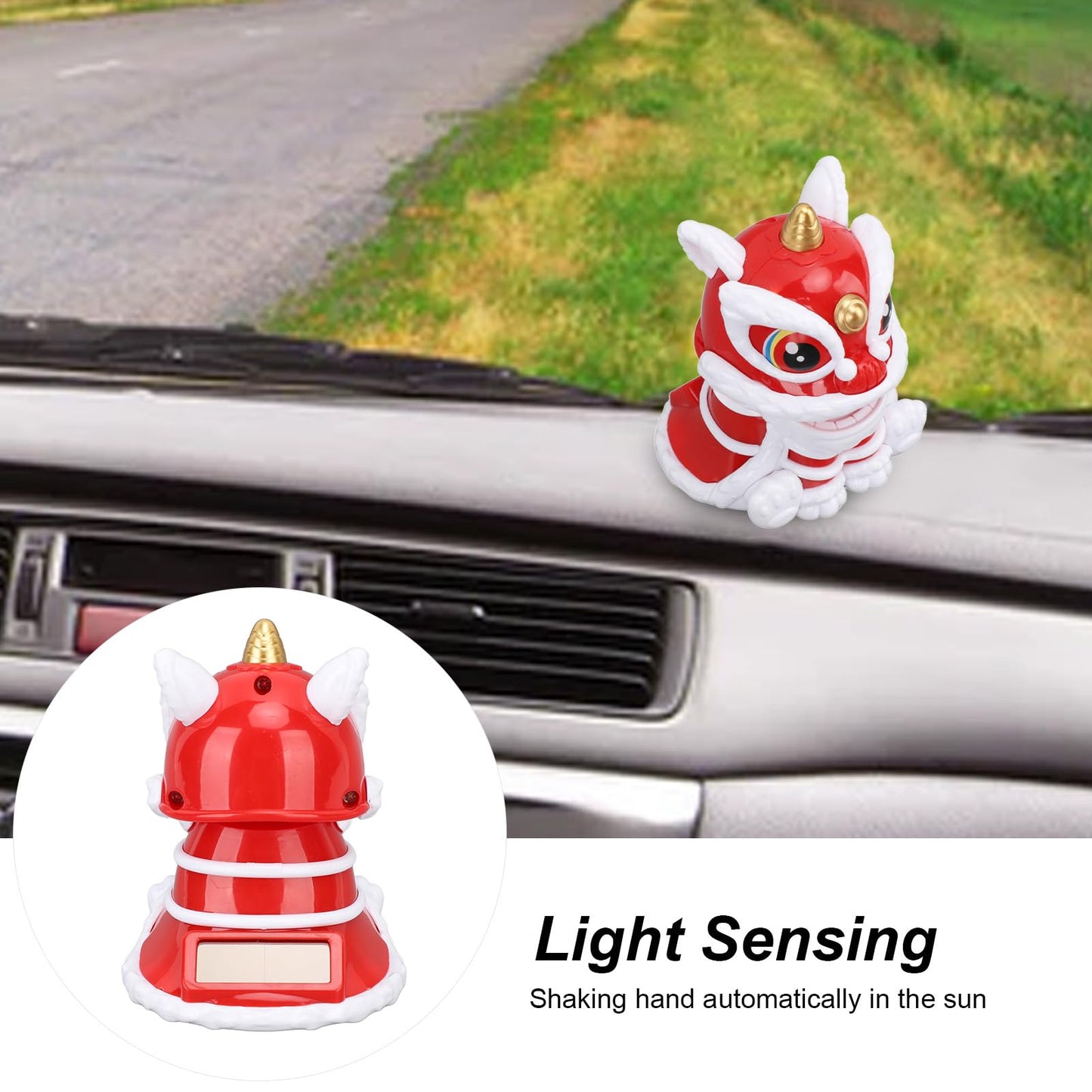 Jerliflyer cultural lucky charm lion toy moving in direct sunlight