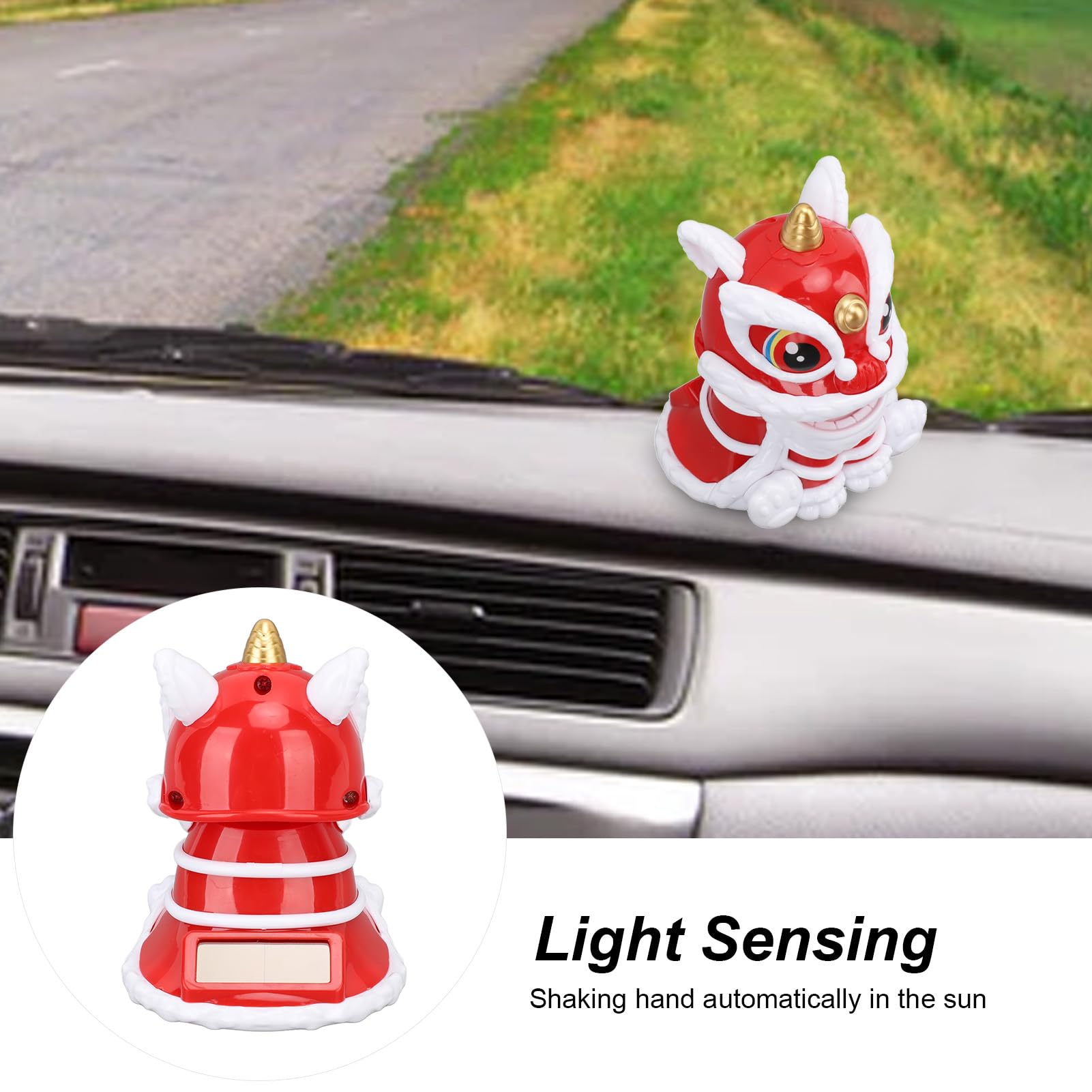 Jerliflyer cultural lucky charm lion toy moving in direct sunlight