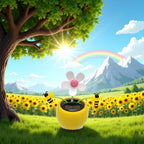 JJLFresheners solar powered decorative sunflower packaged kit for gifting purpose.