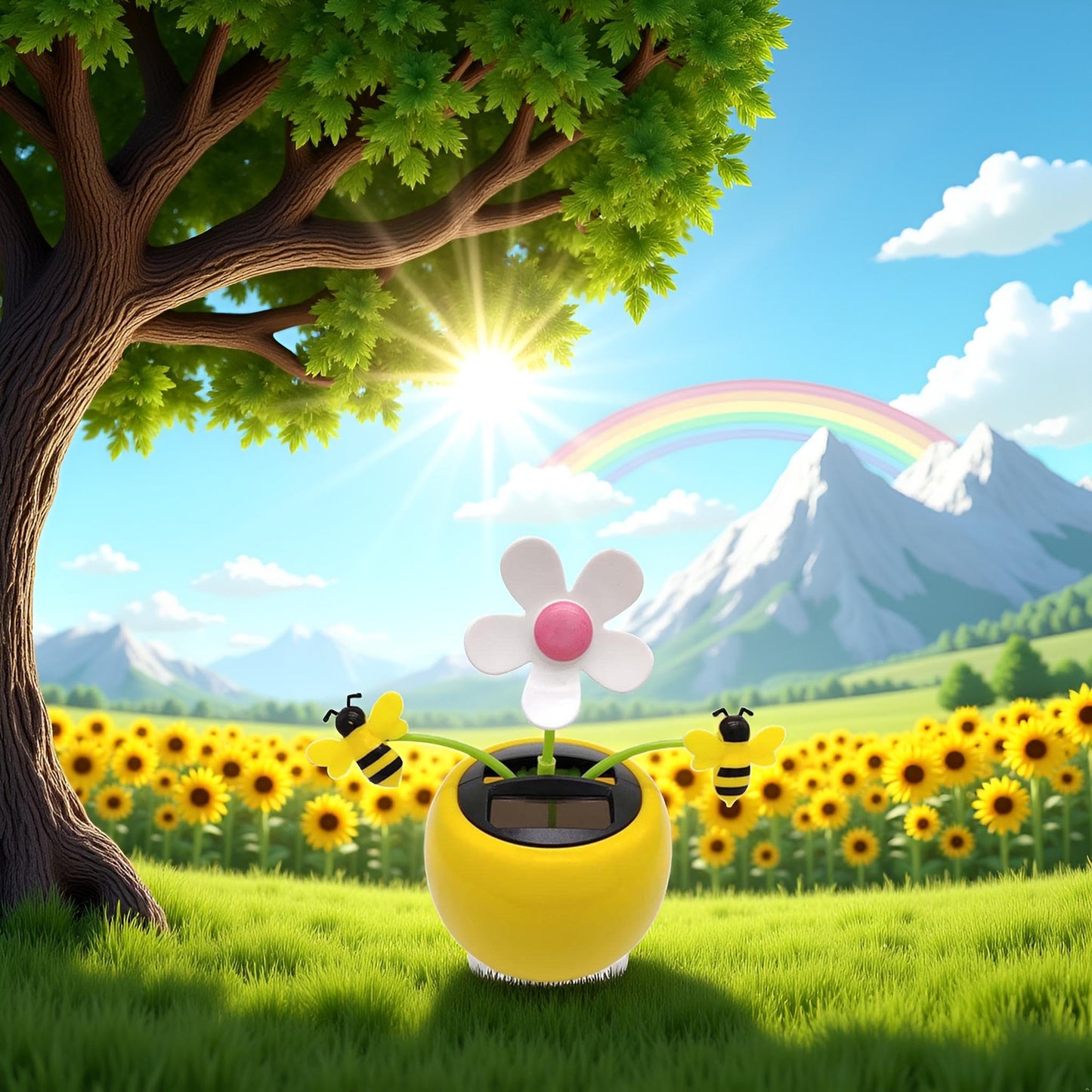 JJLFresheners solar powered decorative sunflower packaged kit for gifting purpose.