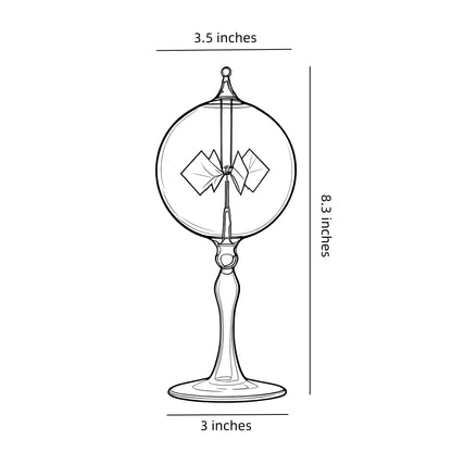 DORAMI solar energy spinning vanes glass windmill close up showcasing internal blades