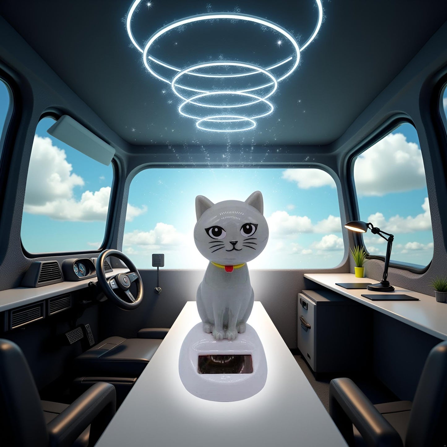 JJLFresheners battery free waving kitten collectible item showing durable plastic details