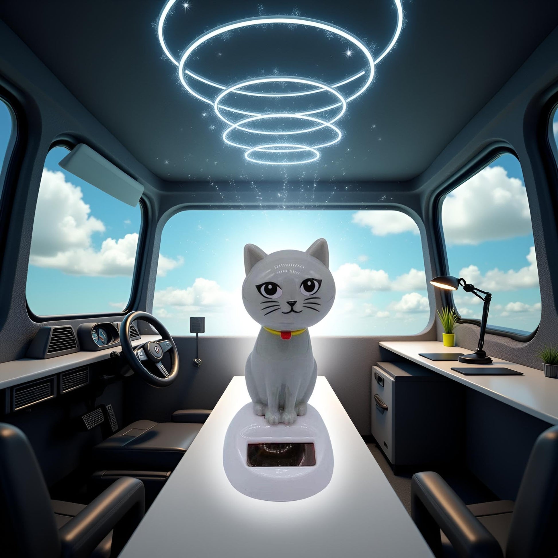 JJLFresheners battery free waving kitten collectible item showing durable plastic details