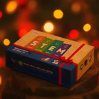 Premium gift packaging for the Lucky Guess educational engineering kit for ages 8 to 14.