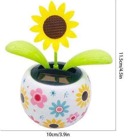 Eco friendly battery free bobblehead flower office desk decoration
