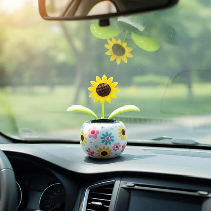 Whimsical flip flap floral ornaments for interior vehicle styling