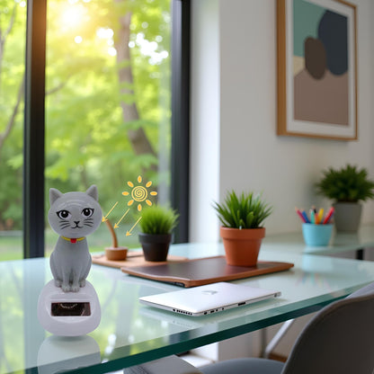 SquarezhenBo solar swinging cat toy displaying the built-in solar panel base mechanism