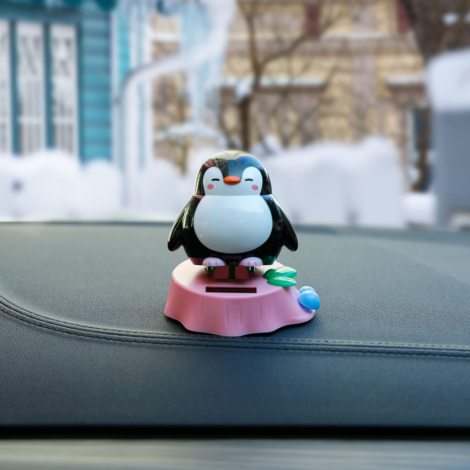 YGMONER penguin bobblehead accessory showing durable eco friendly ABS plastic construction details