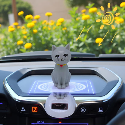 SquarezhenBo solar power kits cat doll moving head mechanism side profile view