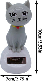 SquarezhenBo gray solar animated cat figure placed on a bright home windowsill setup