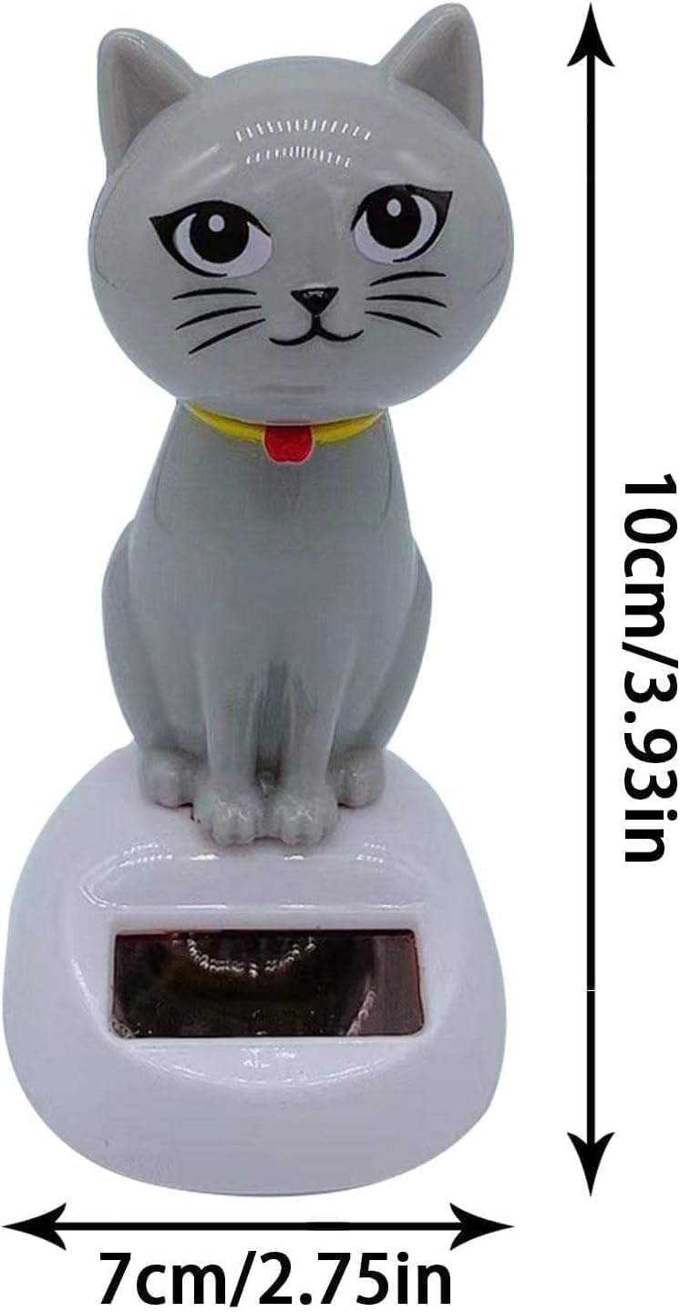 SquarezhenBo gray solar animated cat figure placed on a bright home windowsill setup