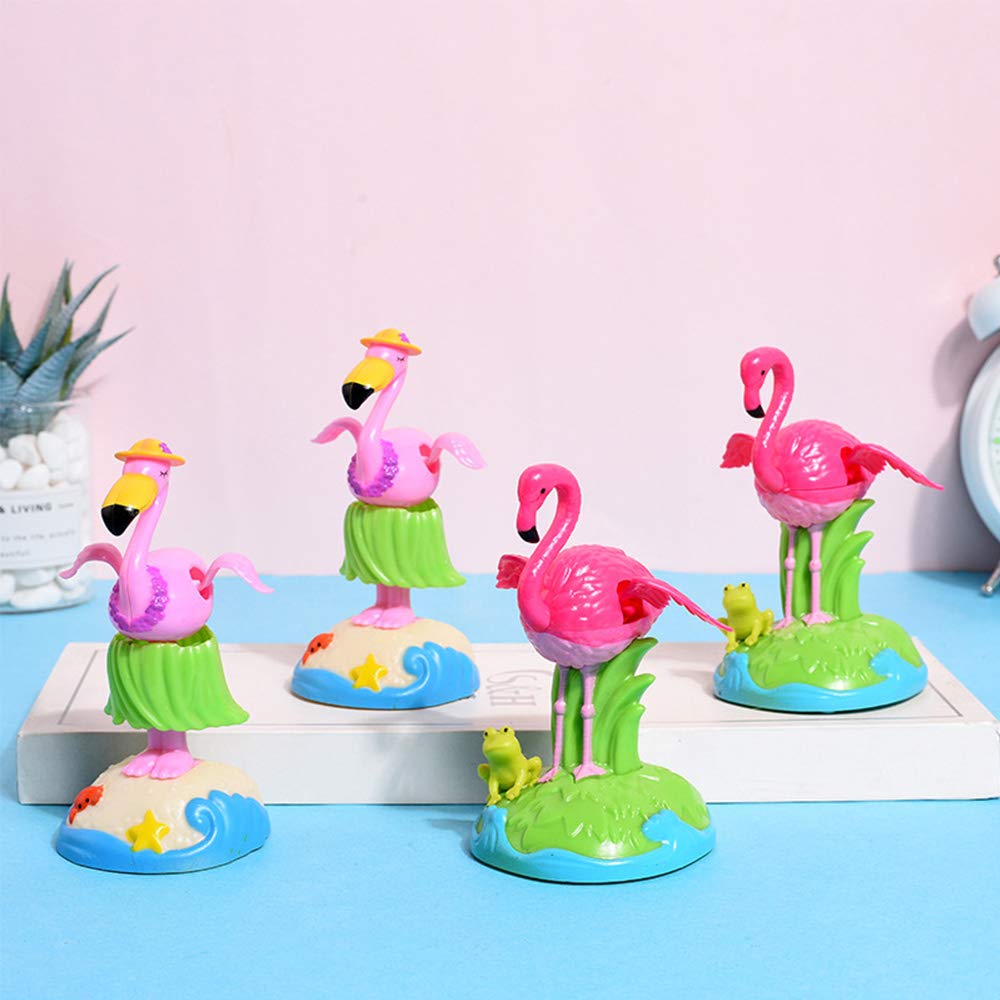 YGMONER premium non toxic ABS plastic flamingo car toy showcasing the durable rear build and clean finish