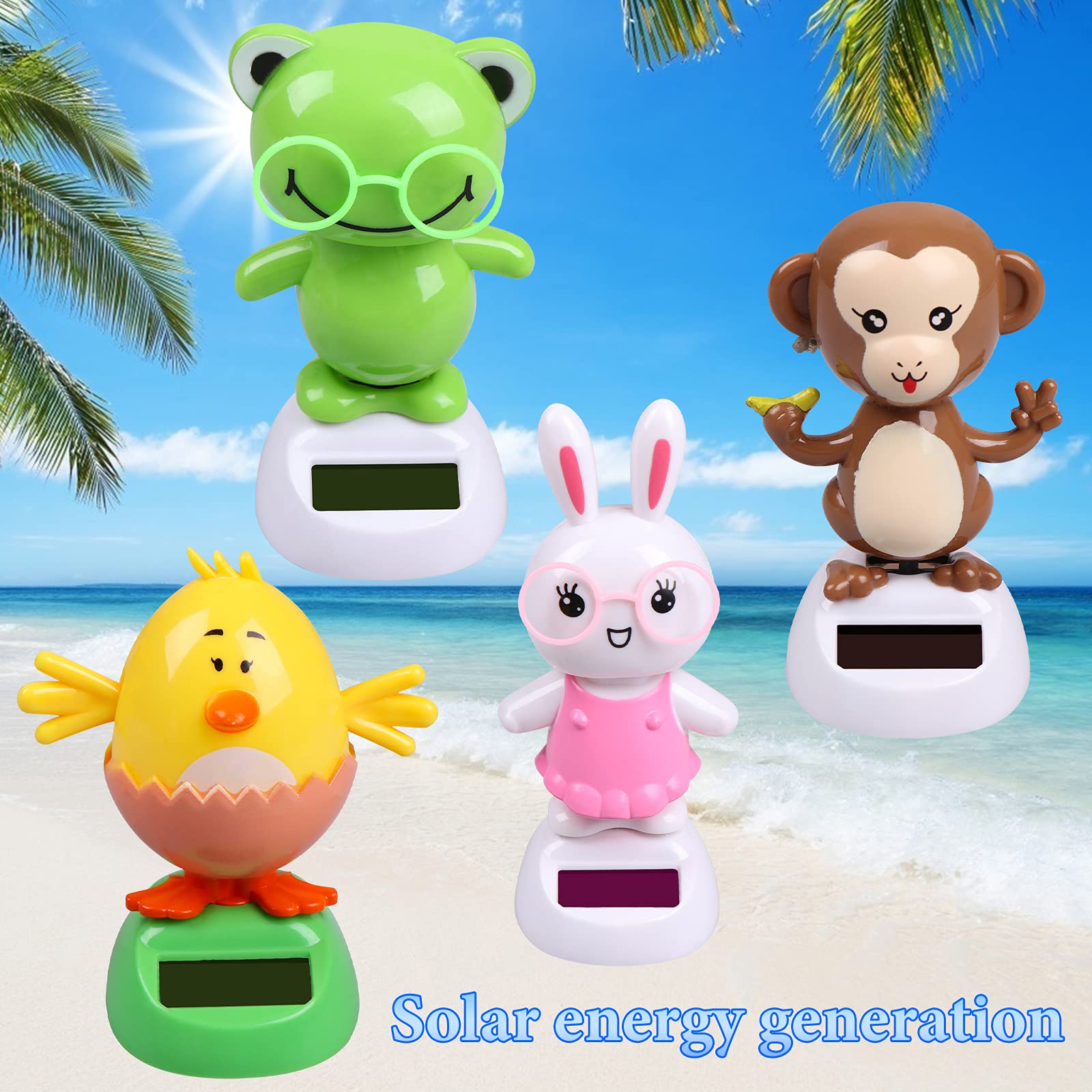 Welecom dancing hen in colorful pot showing the built in solar panel mechanism.