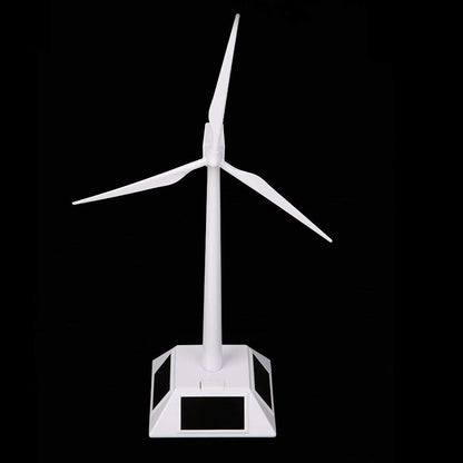 HUAWELL mini wind turbine desk toy angled view displaying the premium white ABS plastic body construction.
