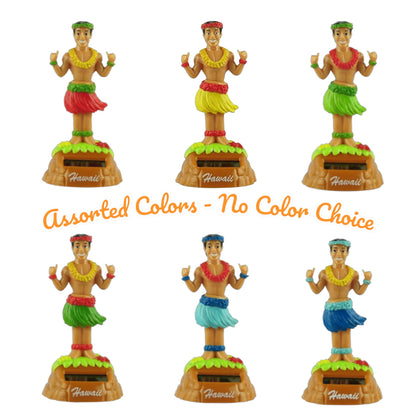 KC Hawaii eco-friendly solar powered male hula dancer dashboard accessory close-up.