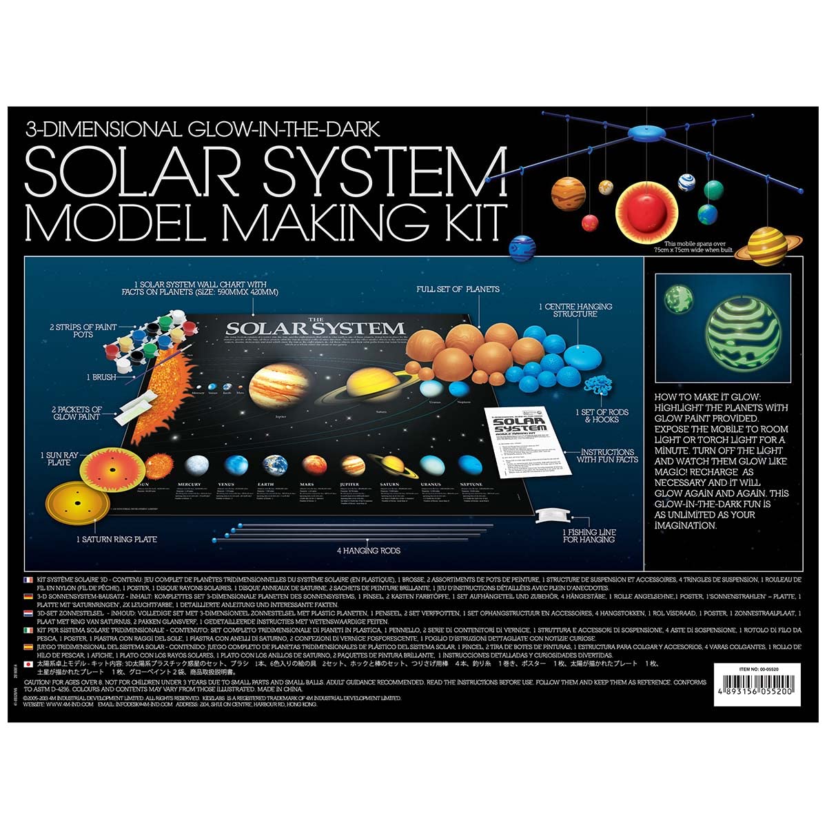 Full layout of the hanging frame rods and string assembly system for the astronomy kit