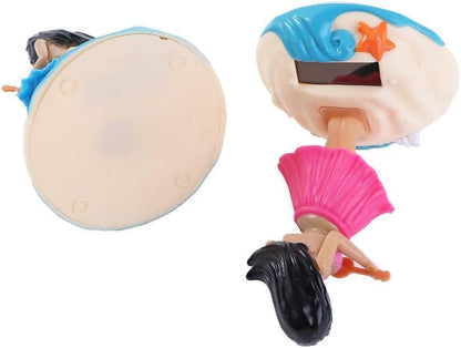 PurYupearl pink solar dancing girl showing flat stable base design