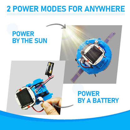 Hechify education robotics set showcasing the alternative battery compartment setup for indoor playing functionality.