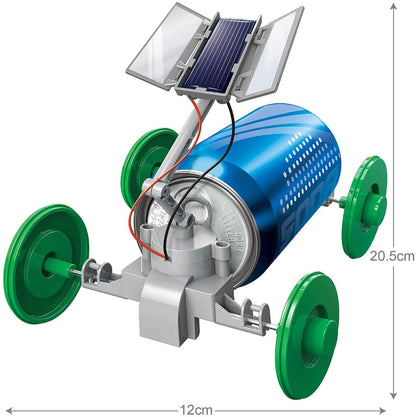 Close up view of the solar panel and miniature electric motor assembly on the 4M eco engineering rover toy.