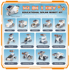 Infographic showing the transformation of the Lovinkiki STEM kit into 14 different unique motorized shapes.