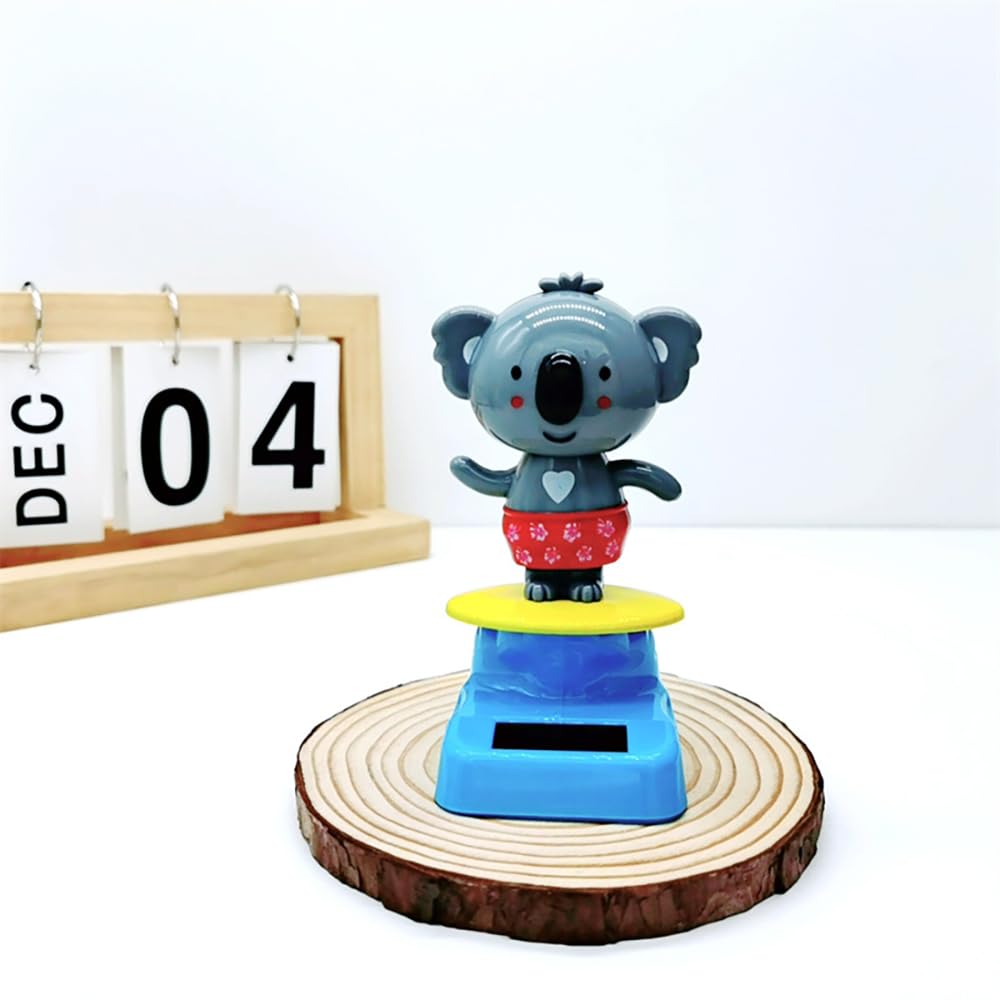 Compact eleven centimeter solar animal toy placed on a sunny windowsill