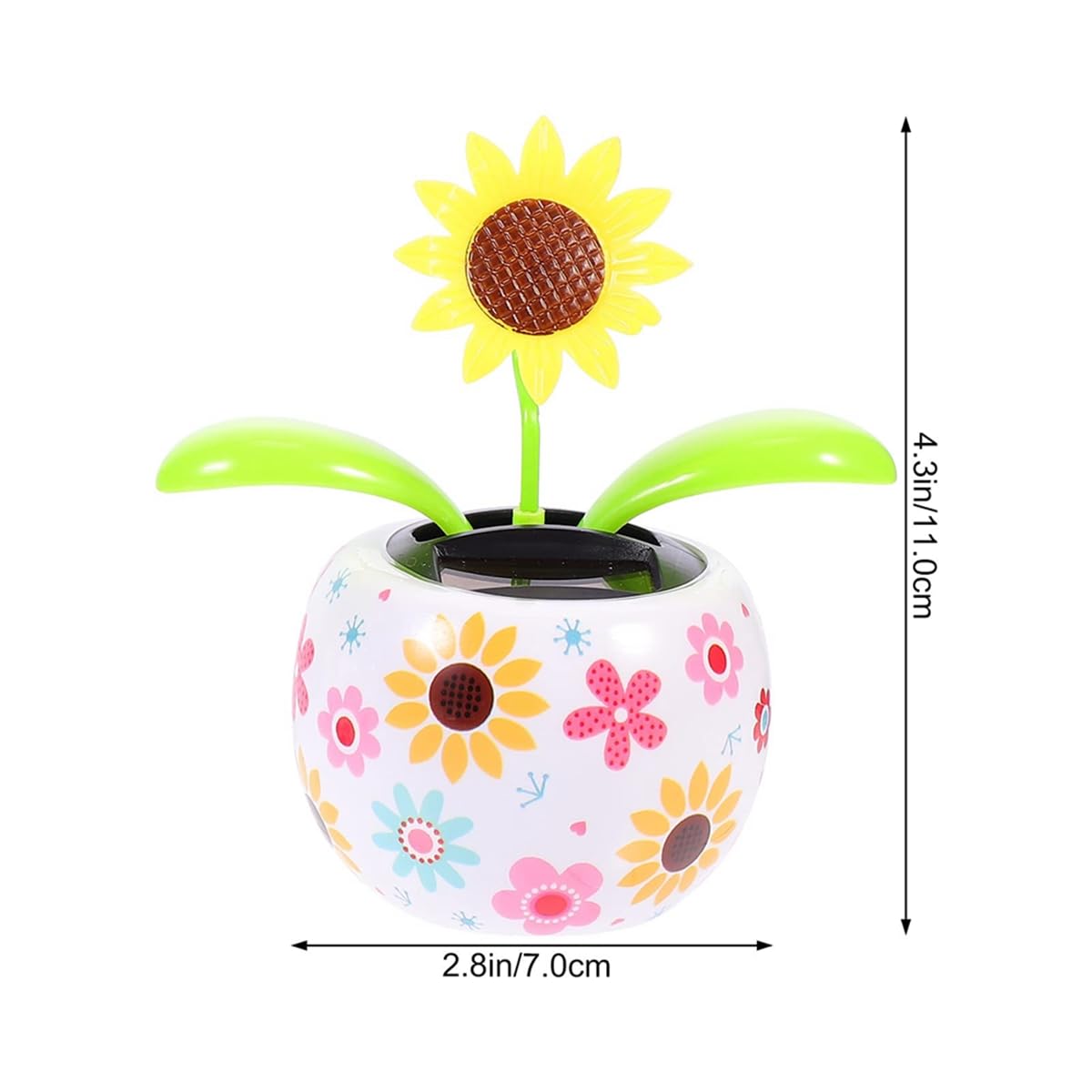 Eco friendly battery free solar swinging flower bobblehead for car