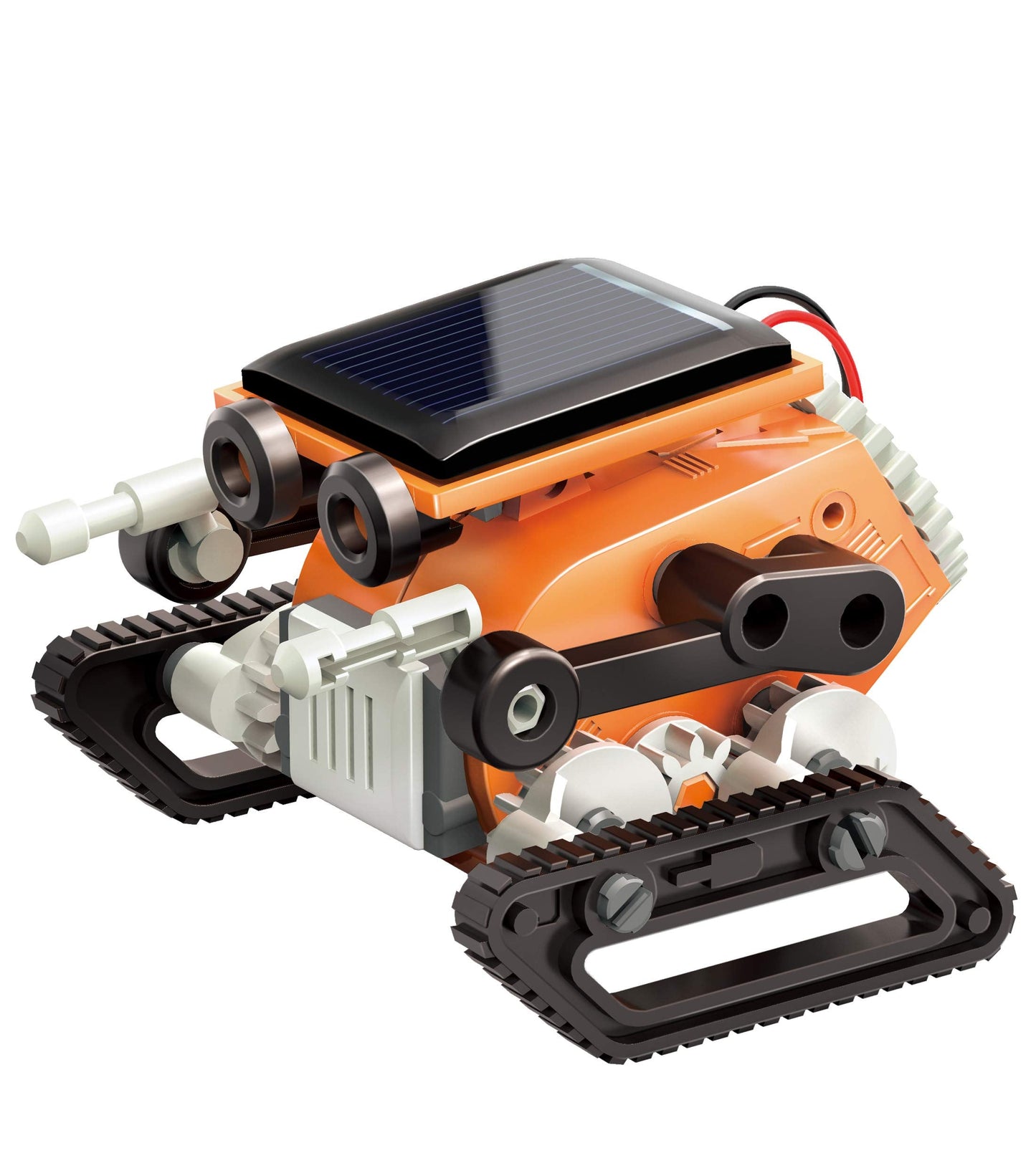 Assembled armadillo solarbot performing a tumbling motion on a flat surface